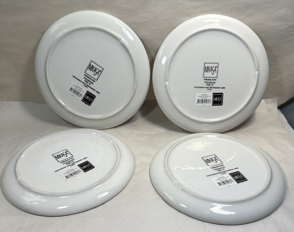 Set of Four Mikasa Fromage Canape Plates - Cheese Designs - New With Tags - Image 9