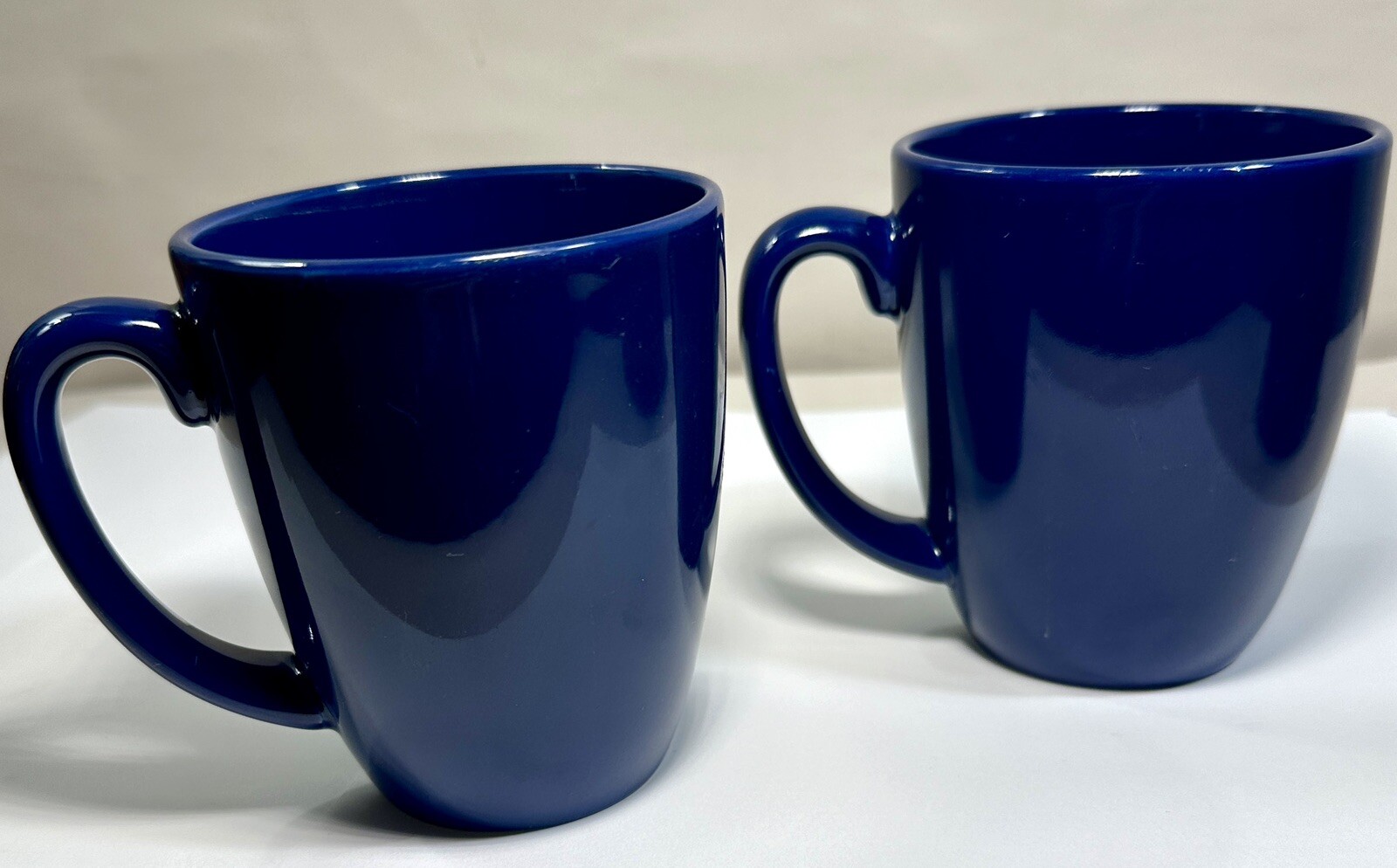 Set of 2 Corelle Navy Blue Stoneware Mugs / Coffee Cups / Tea Mugs - Image 1