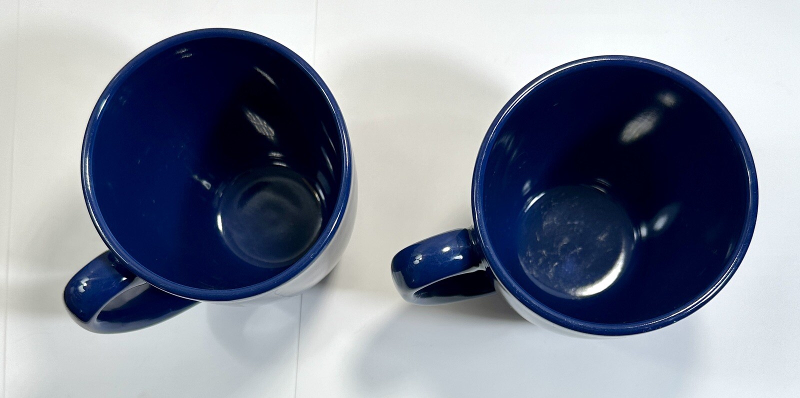 Set of 2 Corelle Navy Blue Stoneware Mugs / Coffee Cups / Tea Mugs - Image 2