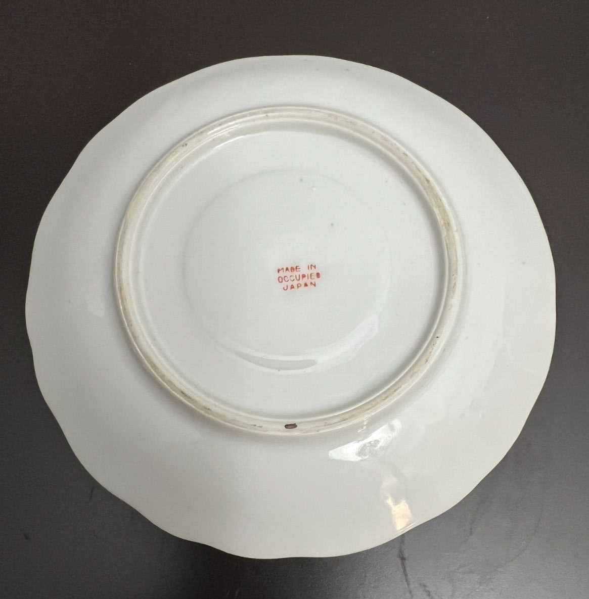 Occupied Japan Tea Cup / Saucer Hand Painted Flowers Pink Orange Violet - Image 6