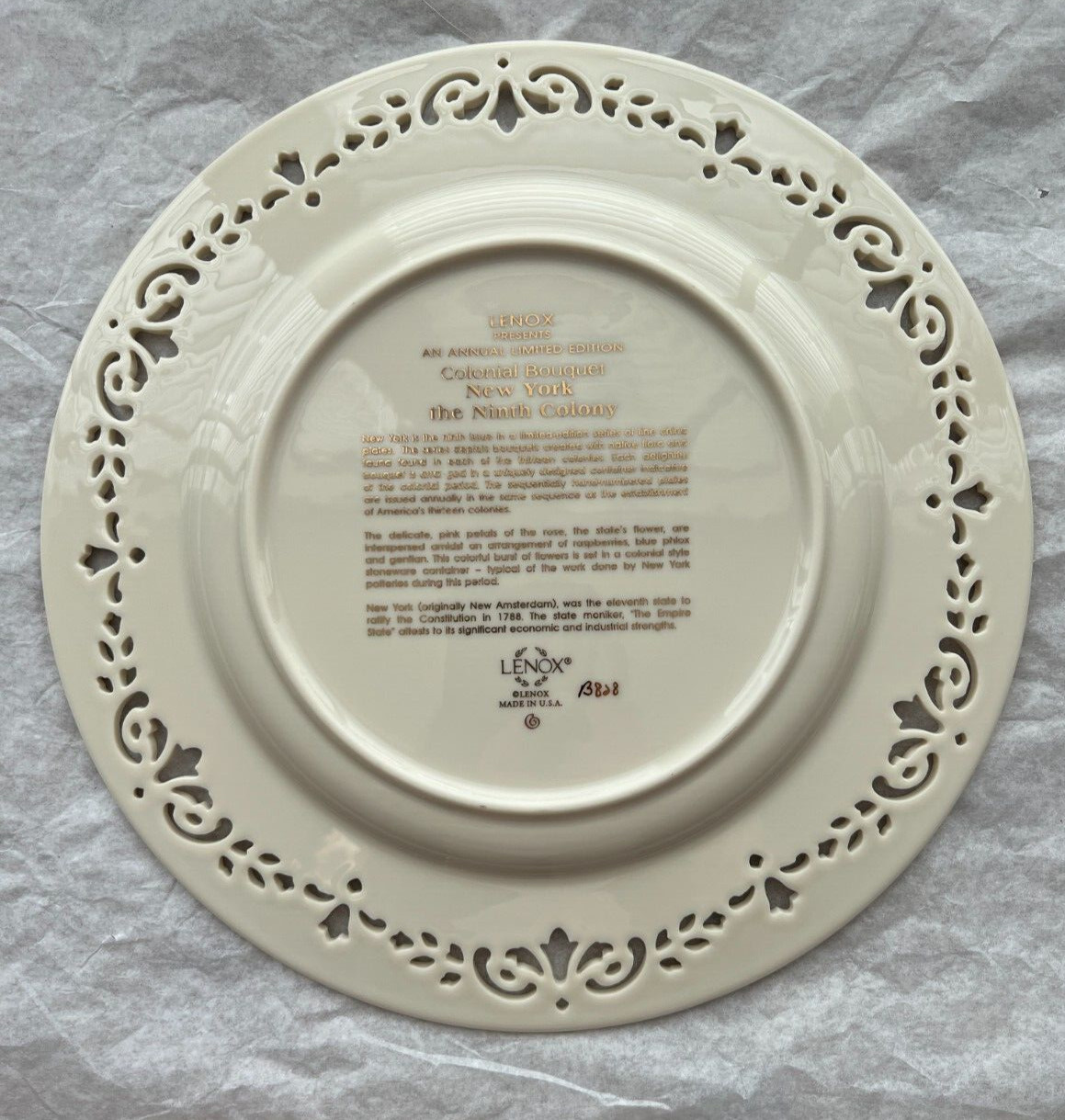 Lenox 2003 New York Plate - Pristine - Image 2