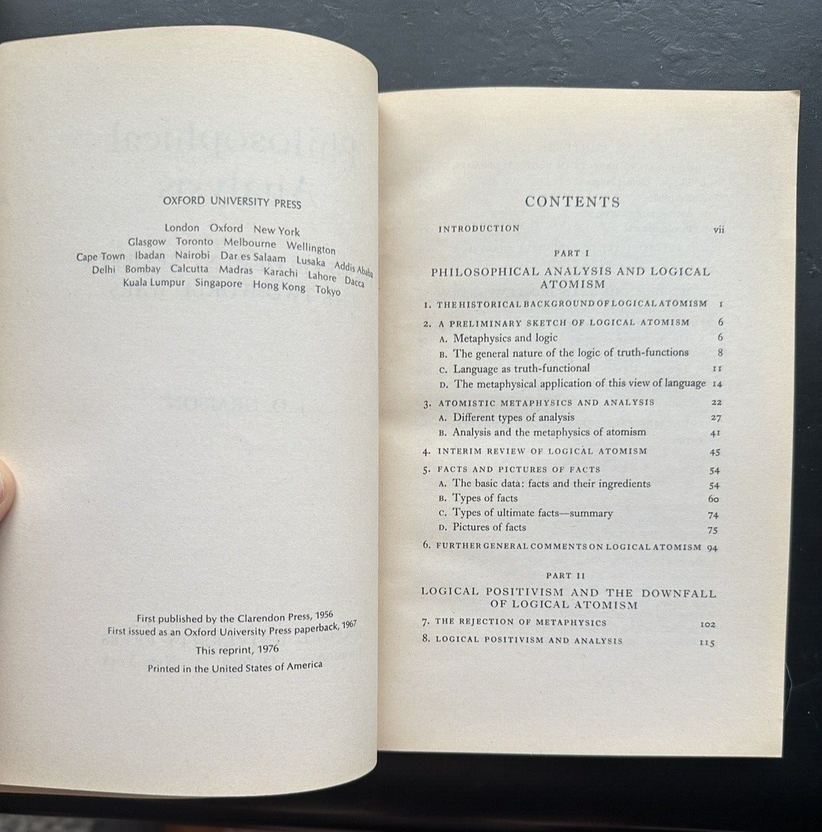 Philosophical Analysis by J.O. Urmson - 1976, Oxford - Image 1