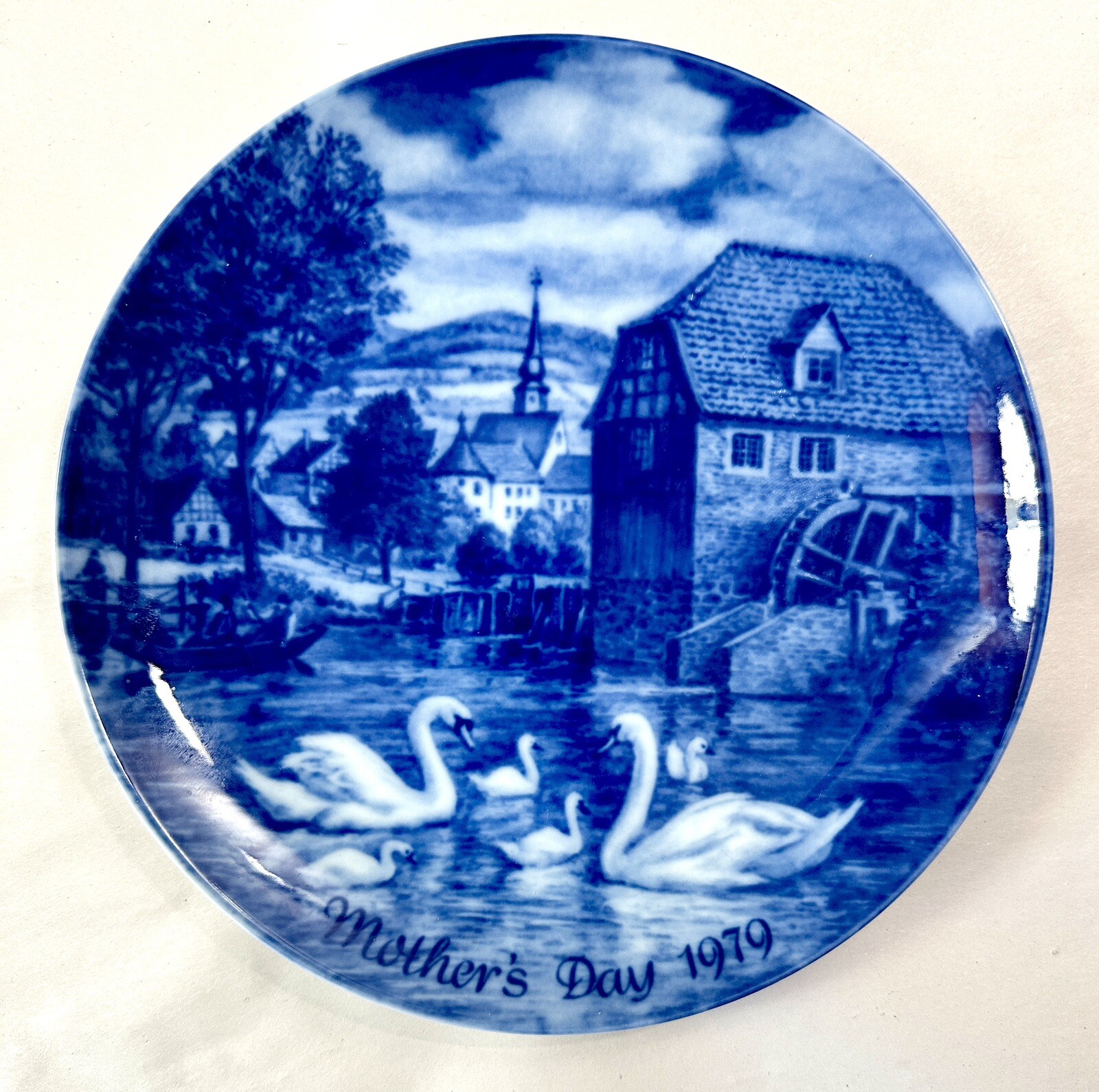 Berlin Design 1979 Mother's Day Plate - West Germany Genuine Blue China