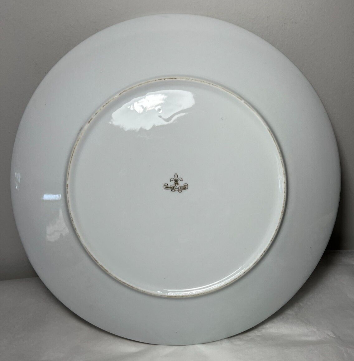 Faux Limoges Hand Painted Plate Purple and Violet Flowers 11.5 inches - Image 1