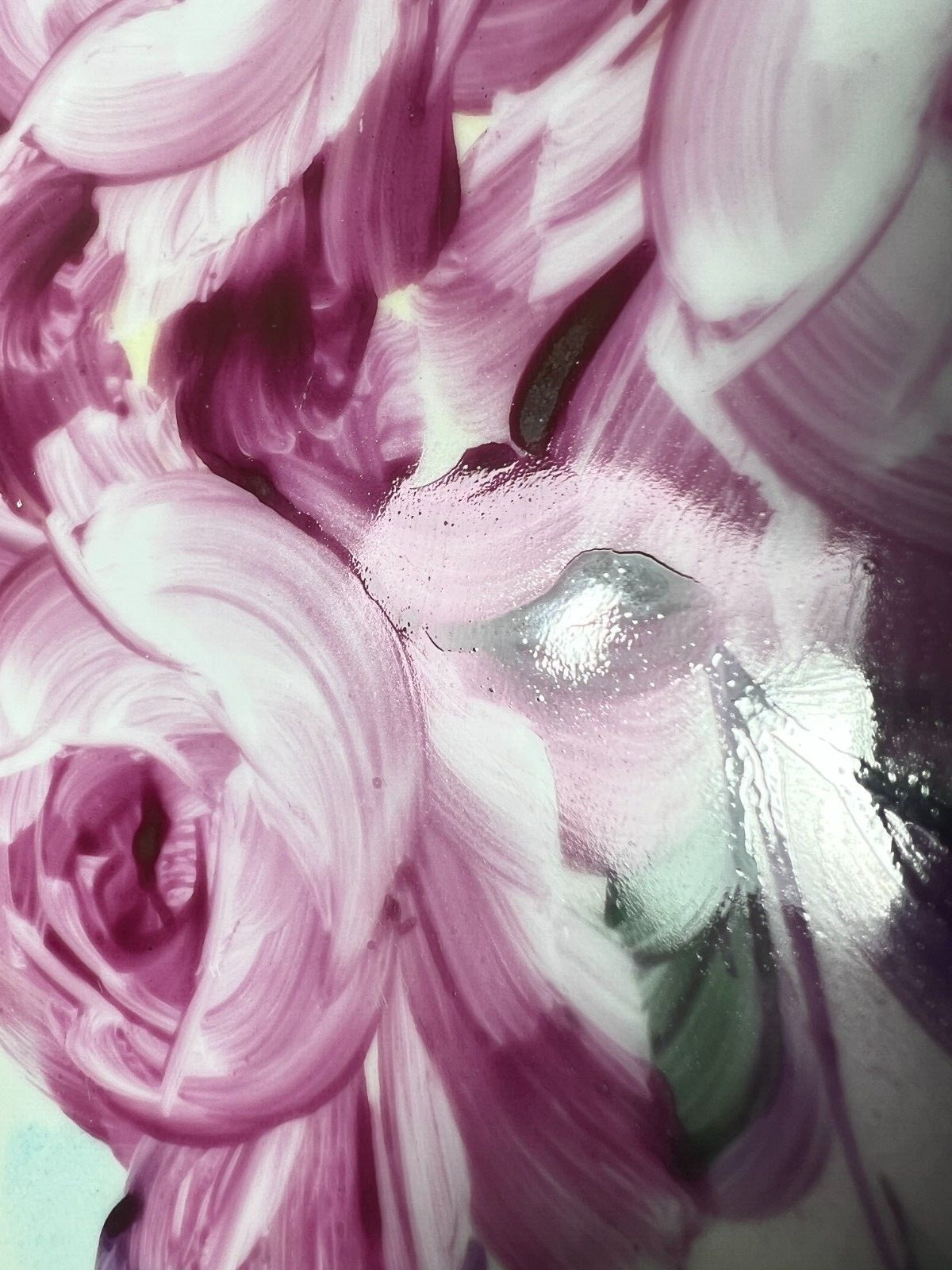 Faux Limoges Hand Painted Plate Purple and Violet Flowers 11.5 inches - Image 6