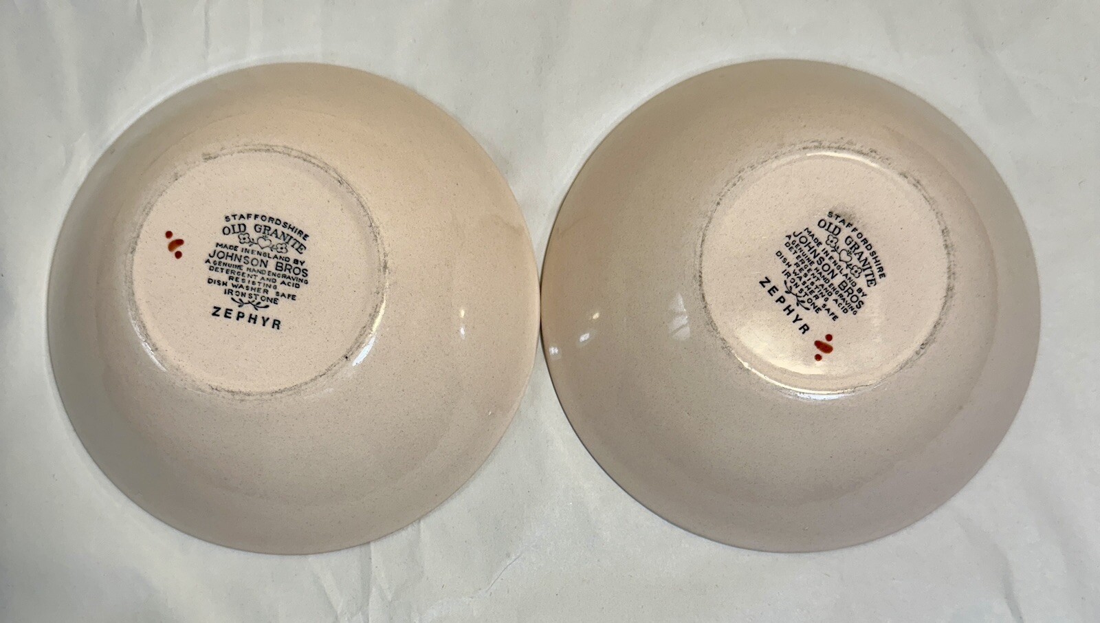 Johnson Brothers Zephyr Old Granite Ironstone Coupe Cereal Bowl 6-3/8" - EUC - Image 3