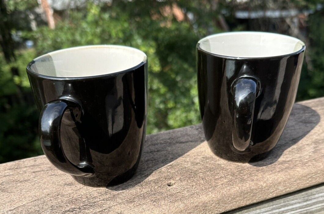 Two (2) Sango Eclipse Black Coffee / Tea Mugs -  4 1/8" - Immaculate - Image 3