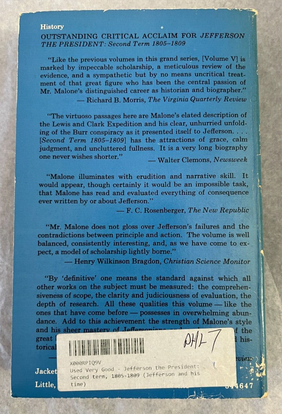 Jefferson the President Second Term 1805-1809 Dumas Malone - Image 5