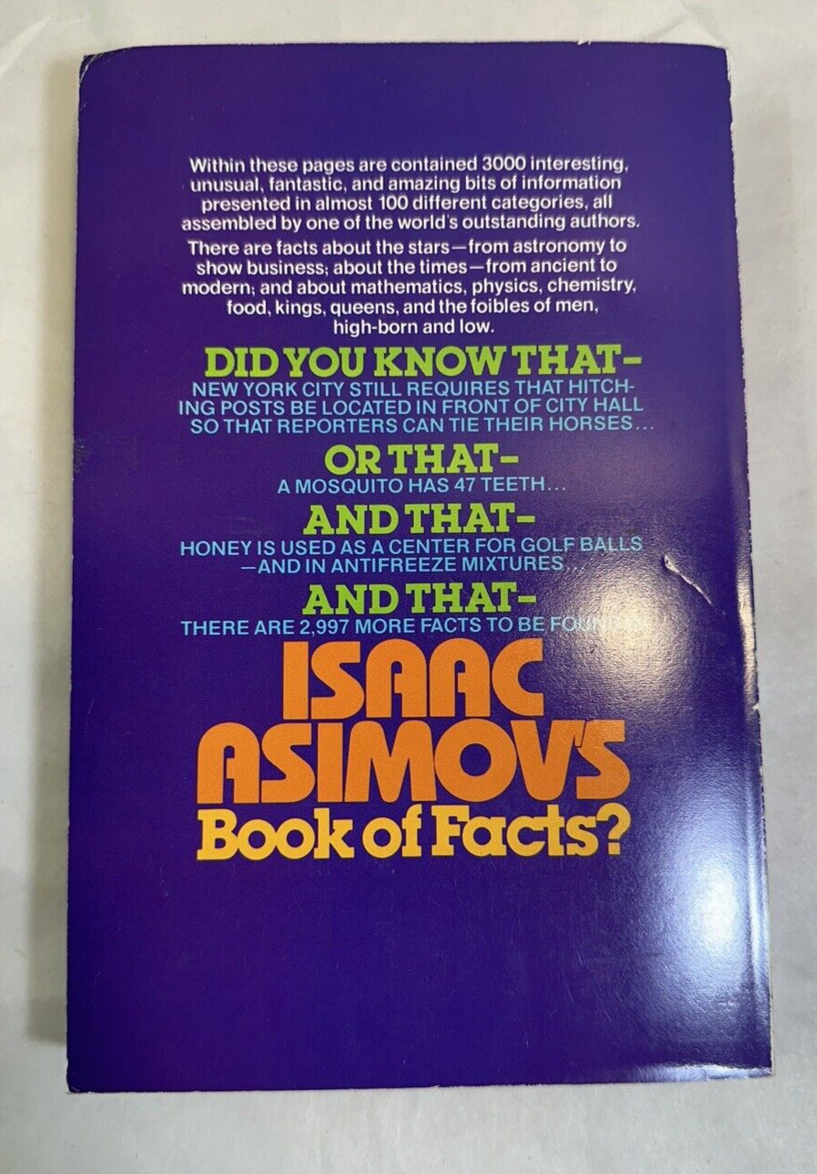 Isaac Asimov's Book Of Facts - Fawcett 1980 First Printing - Image 6