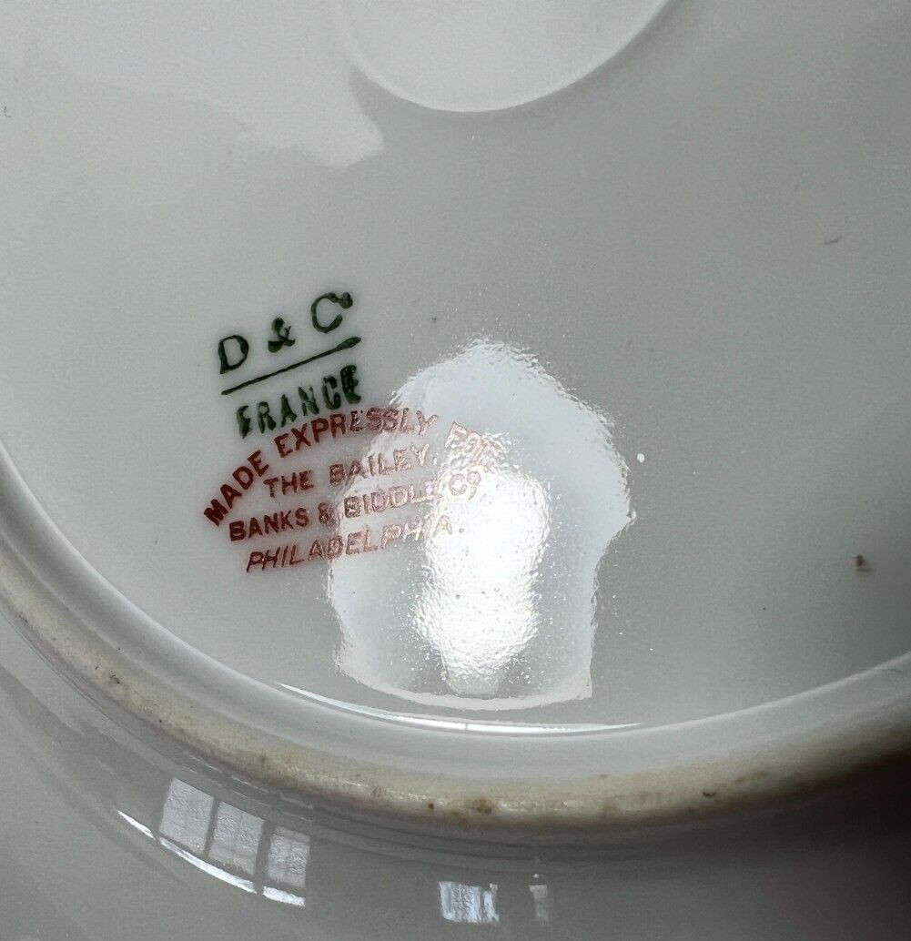 R Delinieres & Cie D&C Limoges Cream and Gold Porcelain Plate 8 1/4 Bailey Banks - Image 4