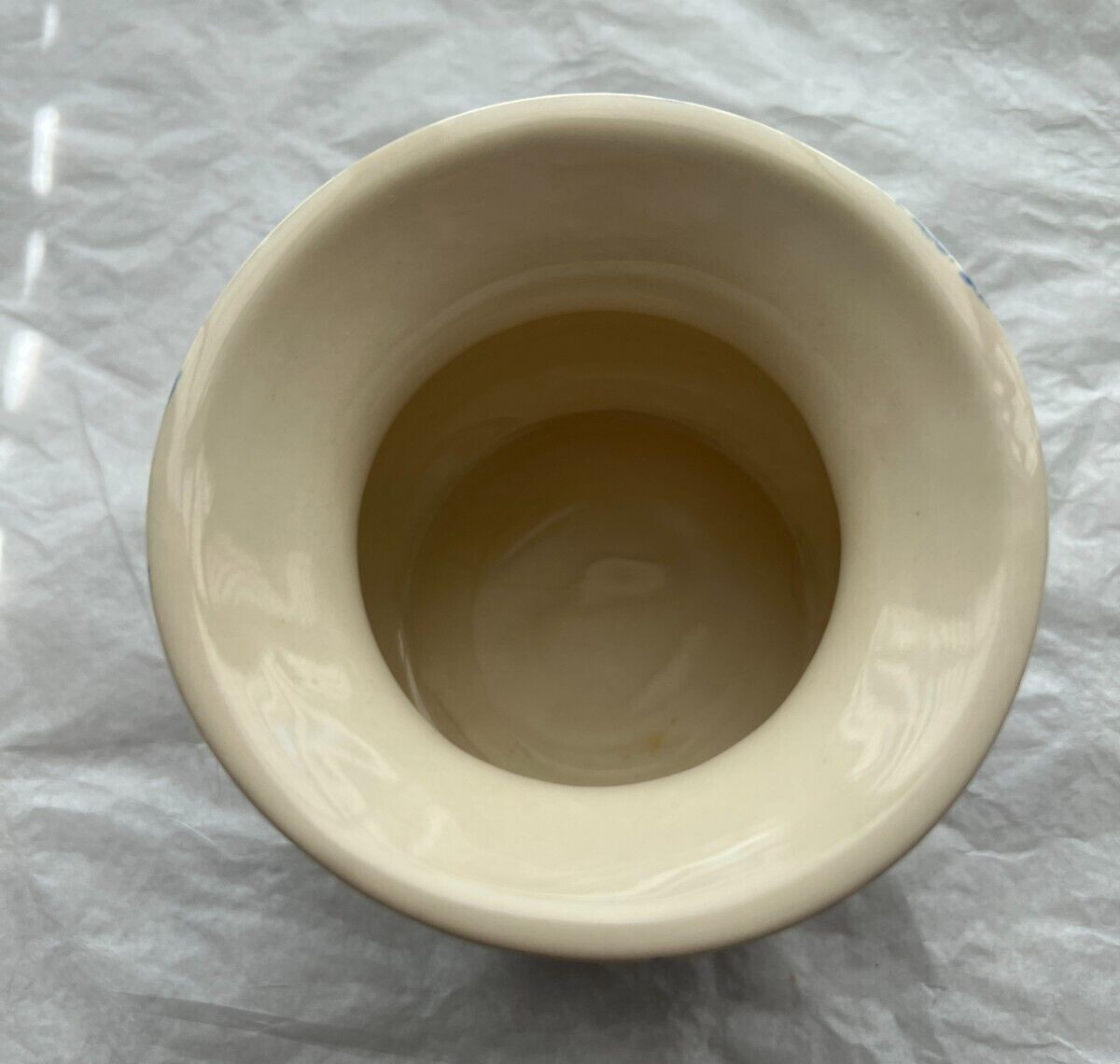 Workshops of Gerald E Henn Blue Spongeware Heart Pottery Tealight Votive - Image 2