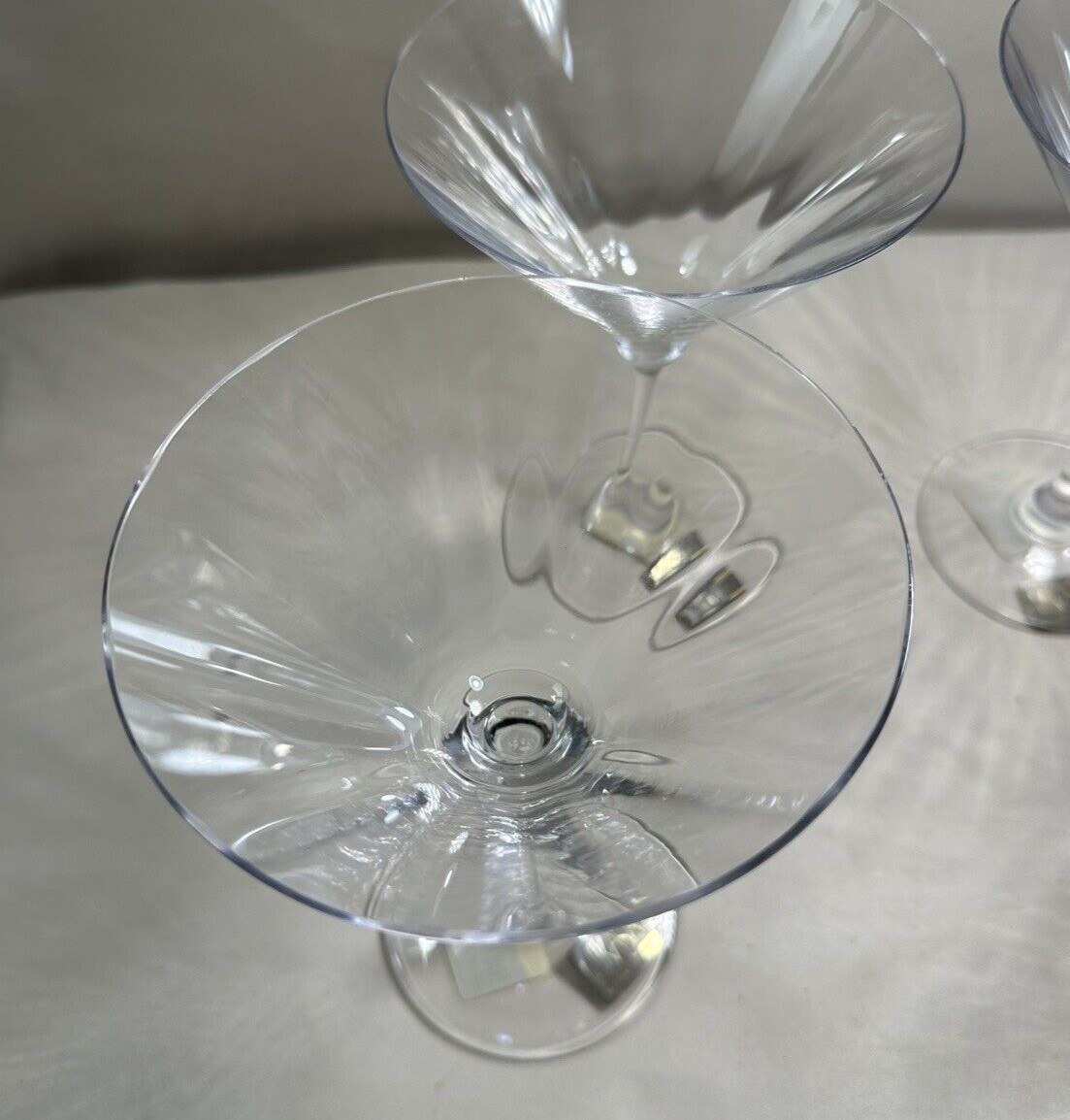Two (2) Mikasa Stephanie Martini Cocktail Glasses Ribbed Optic Bowl - Austria - Image 4