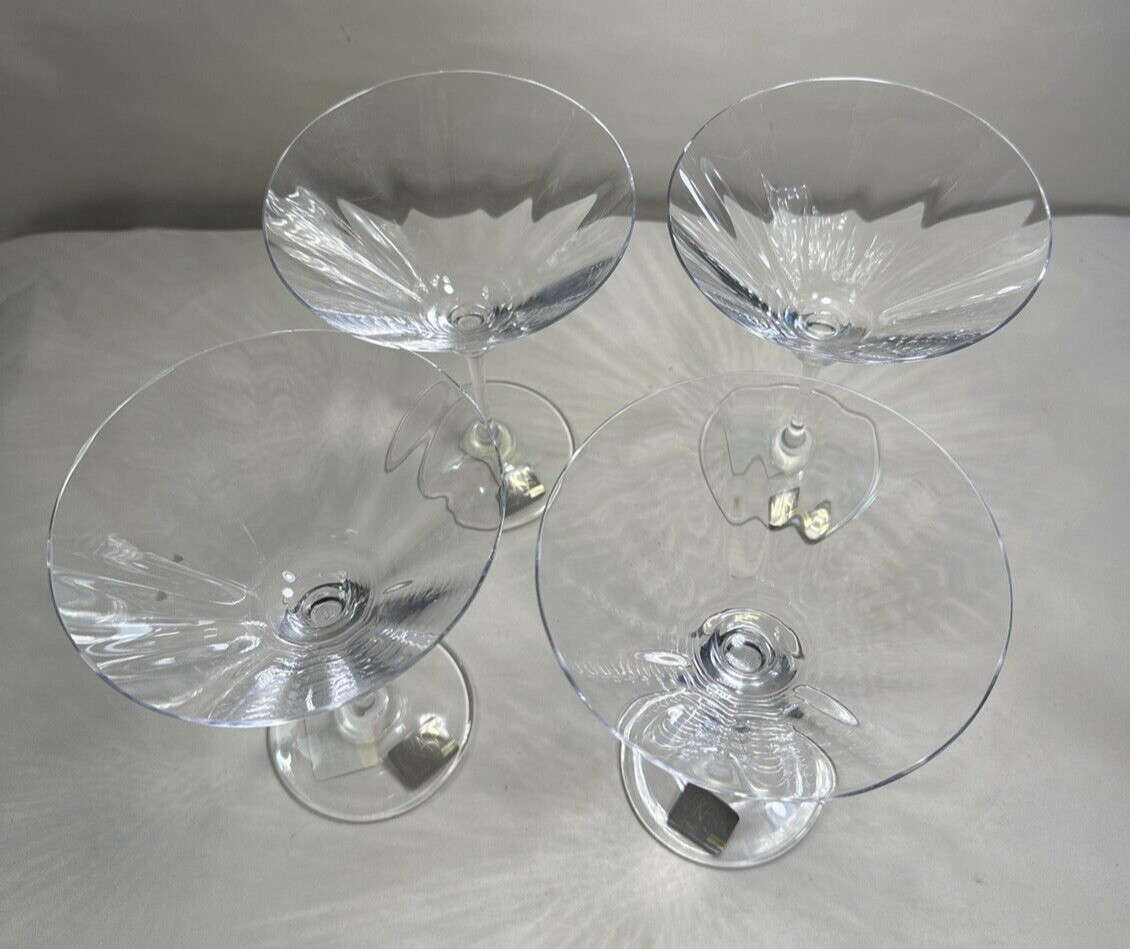 Two (2) Mikasa Stephanie Martini Cocktail Glasses Ribbed Optic Bowl - Austria - Image 5