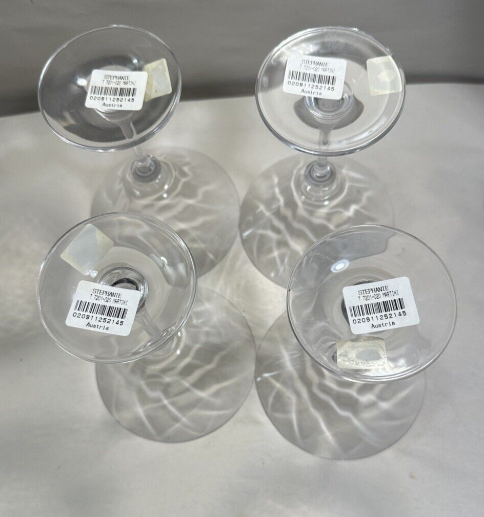 Two (2) Mikasa Stephanie Martini Cocktail Glasses Ribbed Optic Bowl - Austria - Image 6