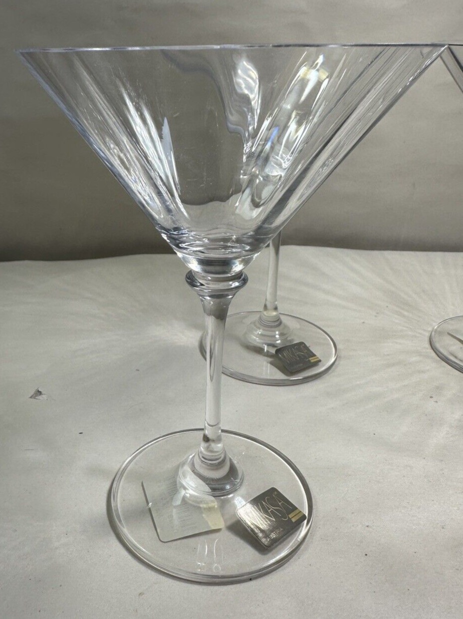 Two (2) Mikasa Stephanie Martini Cocktail Glasses Ribbed Optic Bowl - Austria - Image 7