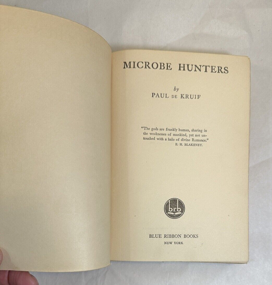 Microbe Hunters by Paul De Kruif - 1926 1st Ed. HC - Blue Ribbon Books - Image 3