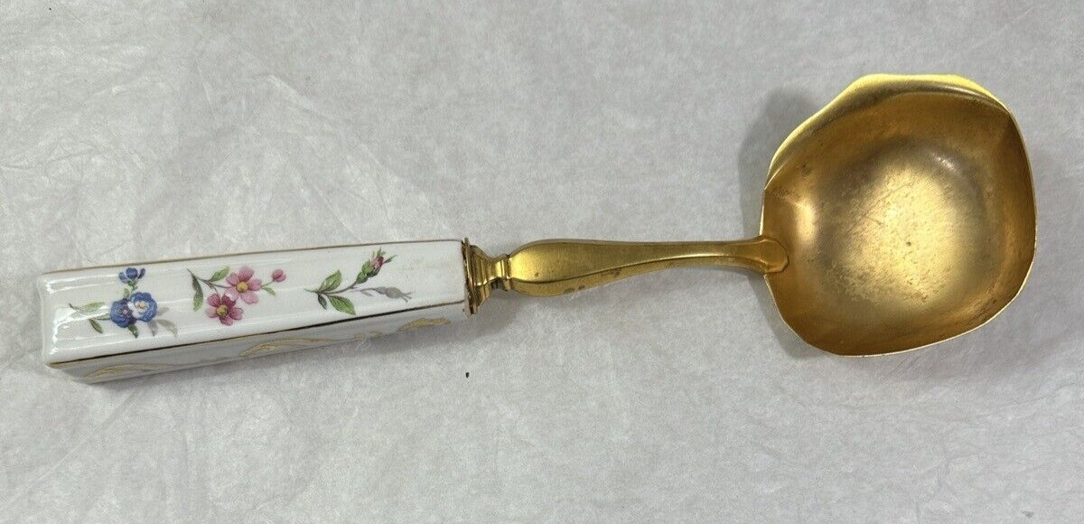 France Louis Lourioux Foecy Serving Bowl and Ladle - Gold Trim - Immaculate - Image 18