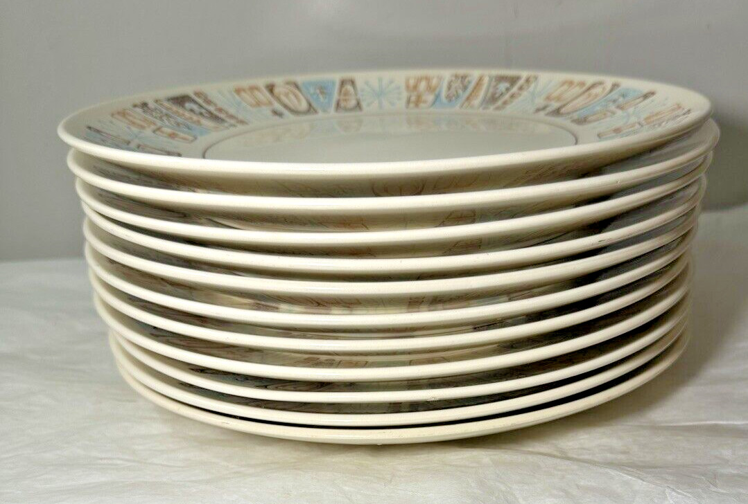 One (1) Taylor Smith Taylorstone Moderne Atomic Dinner Plate - 10 1/2" - Image 1