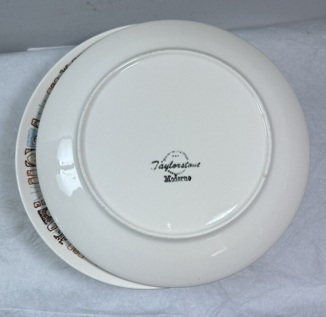 One (1) Taylor Smith Taylorstone Moderne Atomic Dinner Plate - 10 1/2" - Image 4