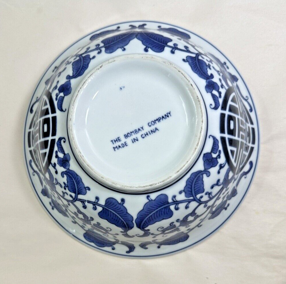 Vintage Bombay Company Large Blue & White Bowl - 10 3/8” - Immaculate - Image 2