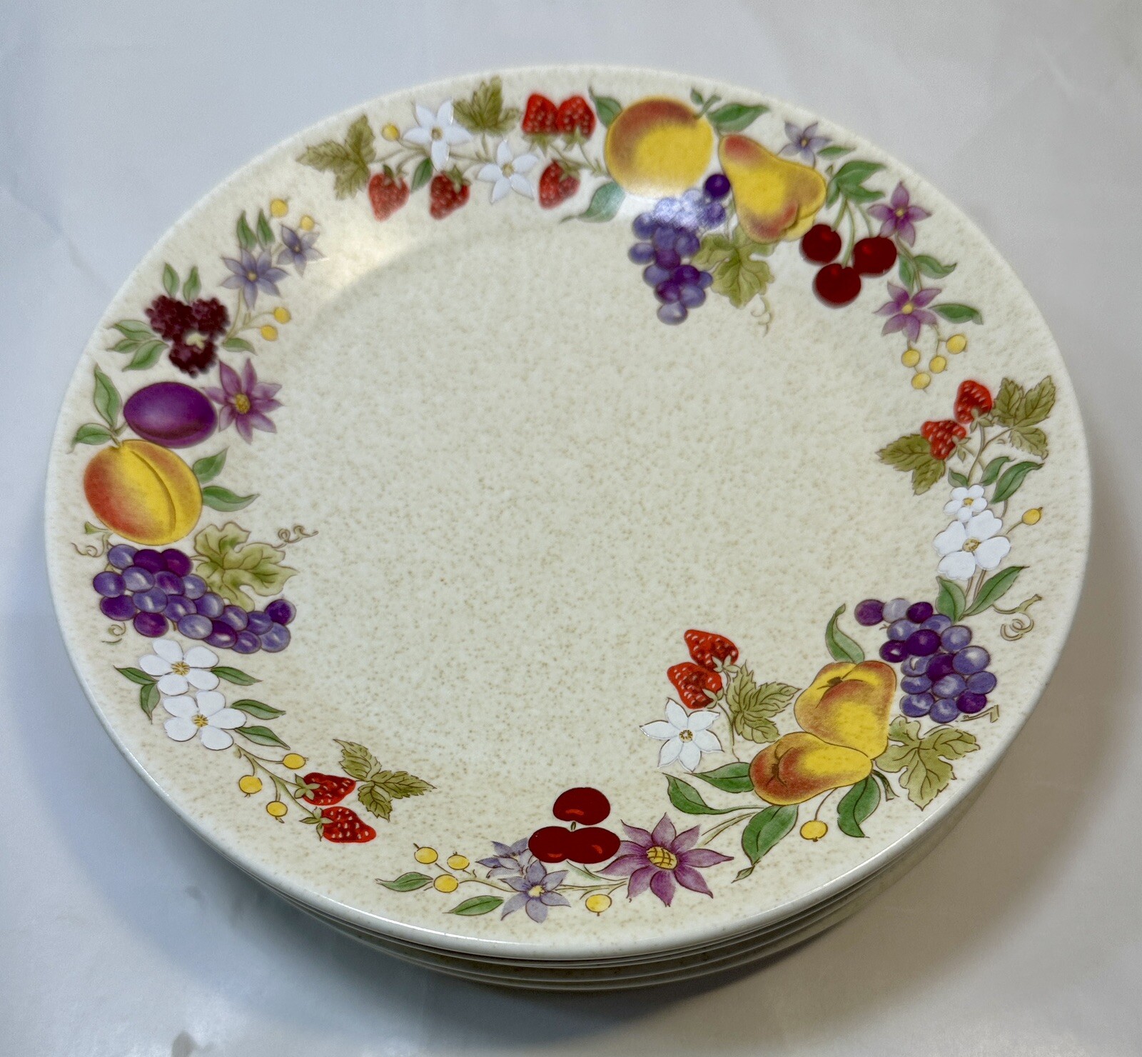 Set of 8 Temper-Ware Lenox Summer Harvest Bread Plates Stoneware Vintage 6 3/8" - Image 4