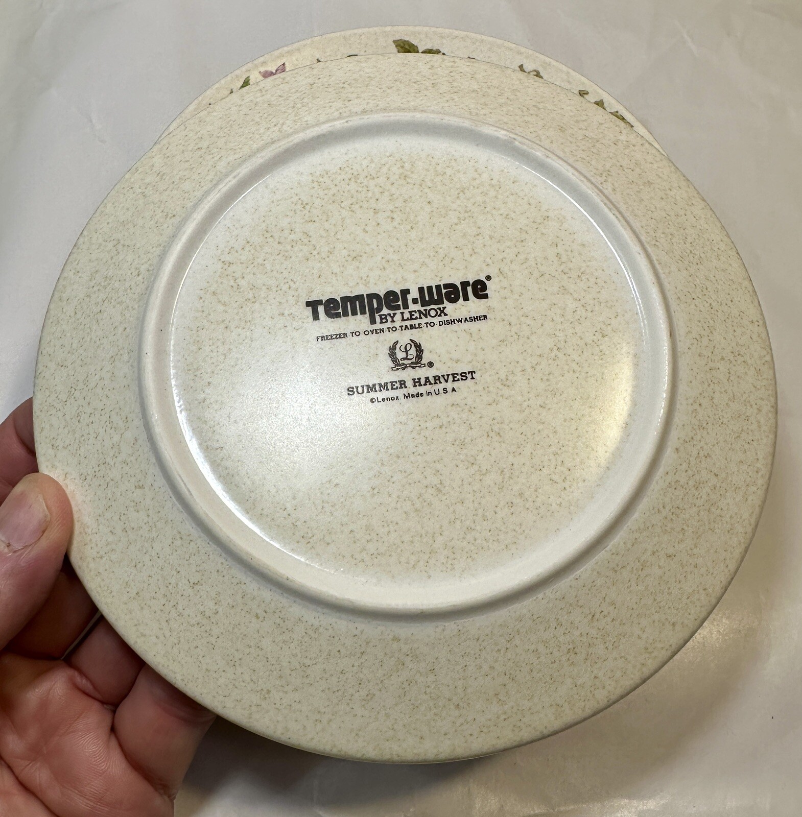 Set of 8 Temper-Ware Lenox Summer Harvest Bread Plates Stoneware Vintage 6 3/8" - Image 6