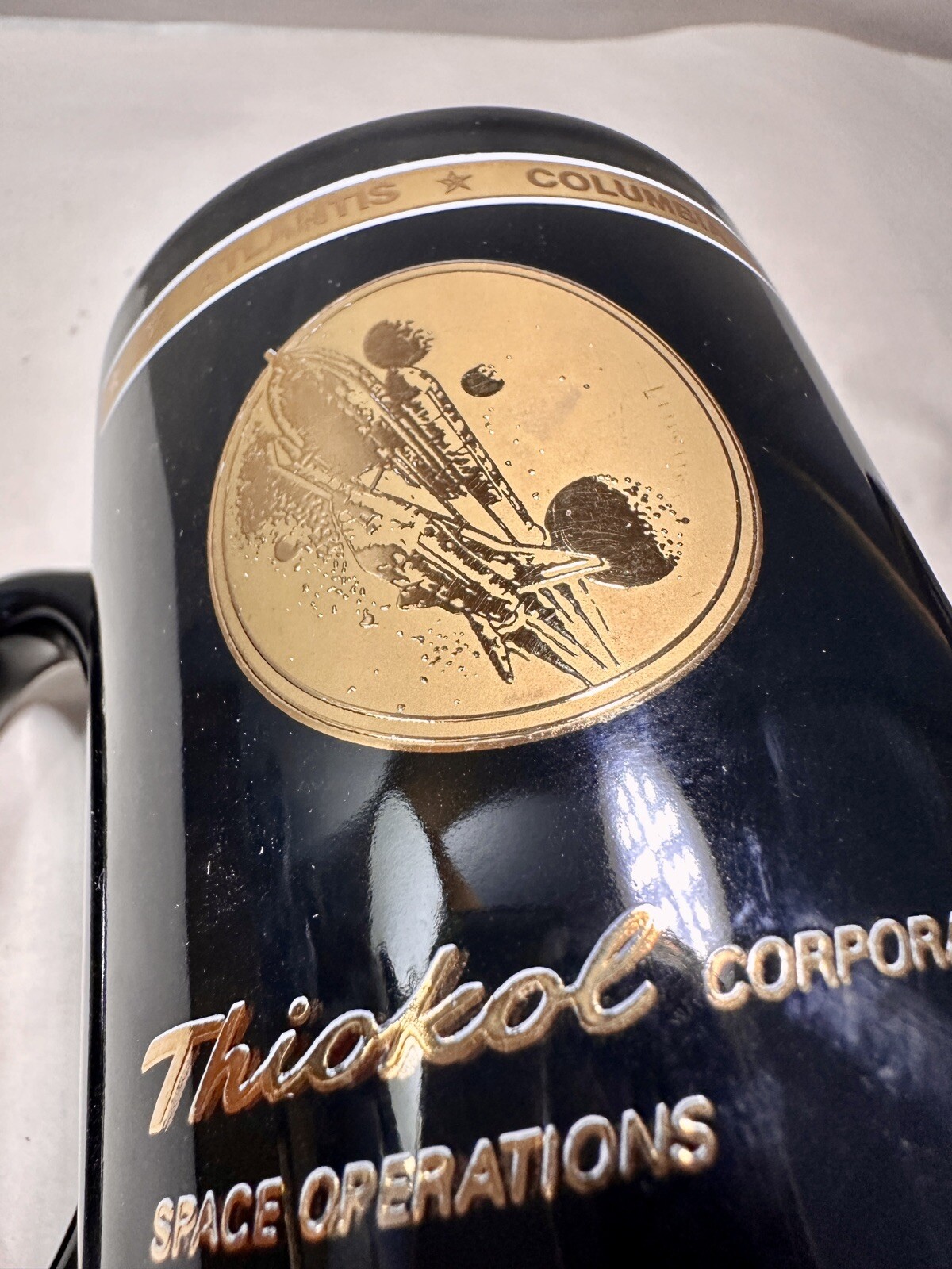 Thiokol Corp. Space Operations Space Shuttle Mug - 22K Gold Silkscreen Ceramic - Image 5