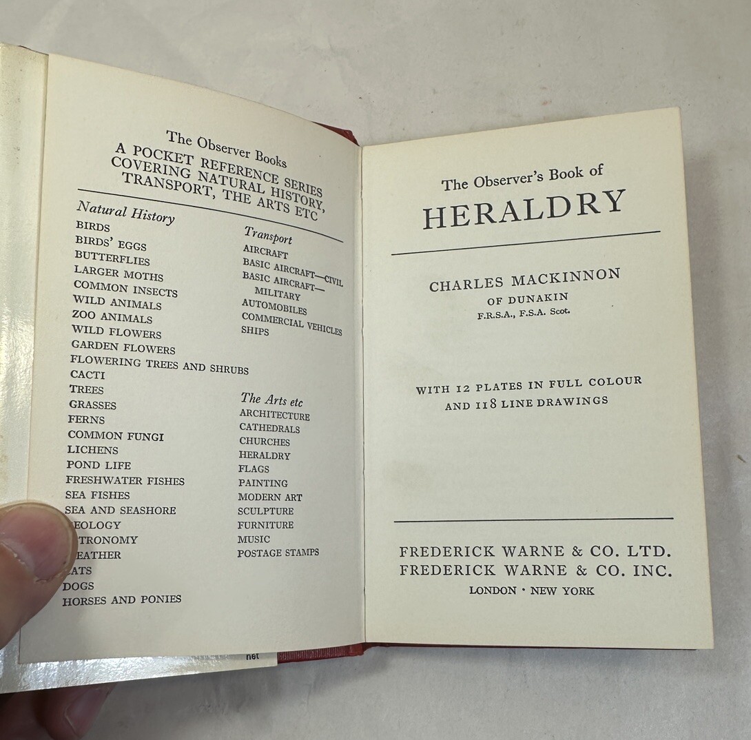 The Observer's Book of Heraldry, 1972 Reprint - HC DJ - Image 2