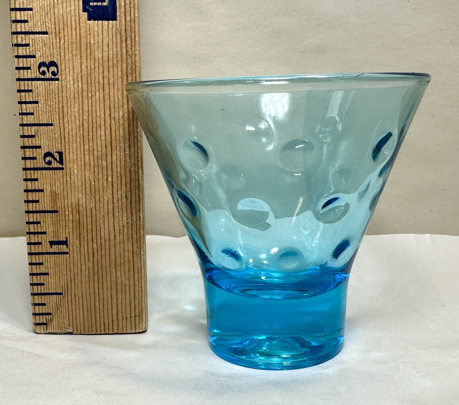Set Of 2 Hazel Atlas Capri Blue Dot Cocktail Barware Glasses 4 Ounces - Image 5