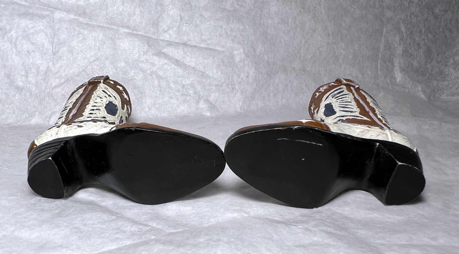 2¾" Tall Pair Ceramic Vintage Western Cowboy Boots - Miniature Not Real Boots - Image 6