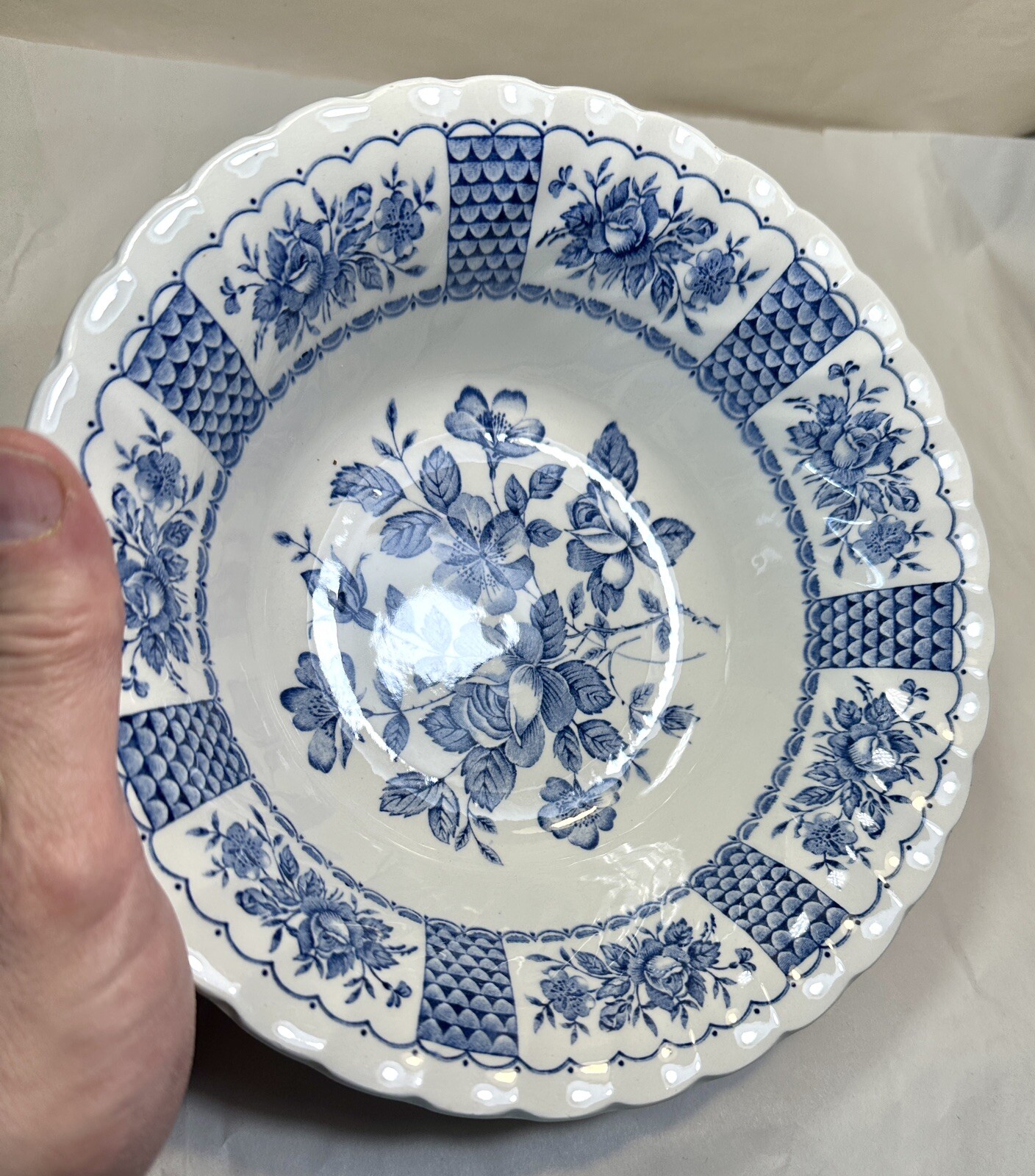 One Round Vegetable Bowl -- 8 1/2" -- Melody Blue by Myott Staffordshire