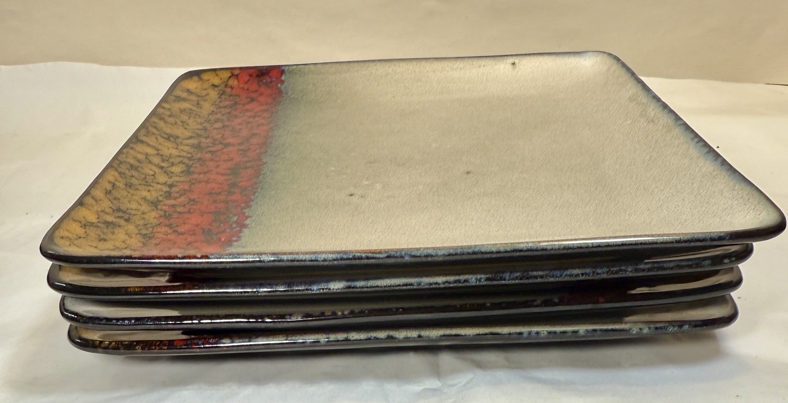 Four Broyhill Stoneware Salad / Bread / Dessert Plates 8 3/4” Square - Unused - Image 3