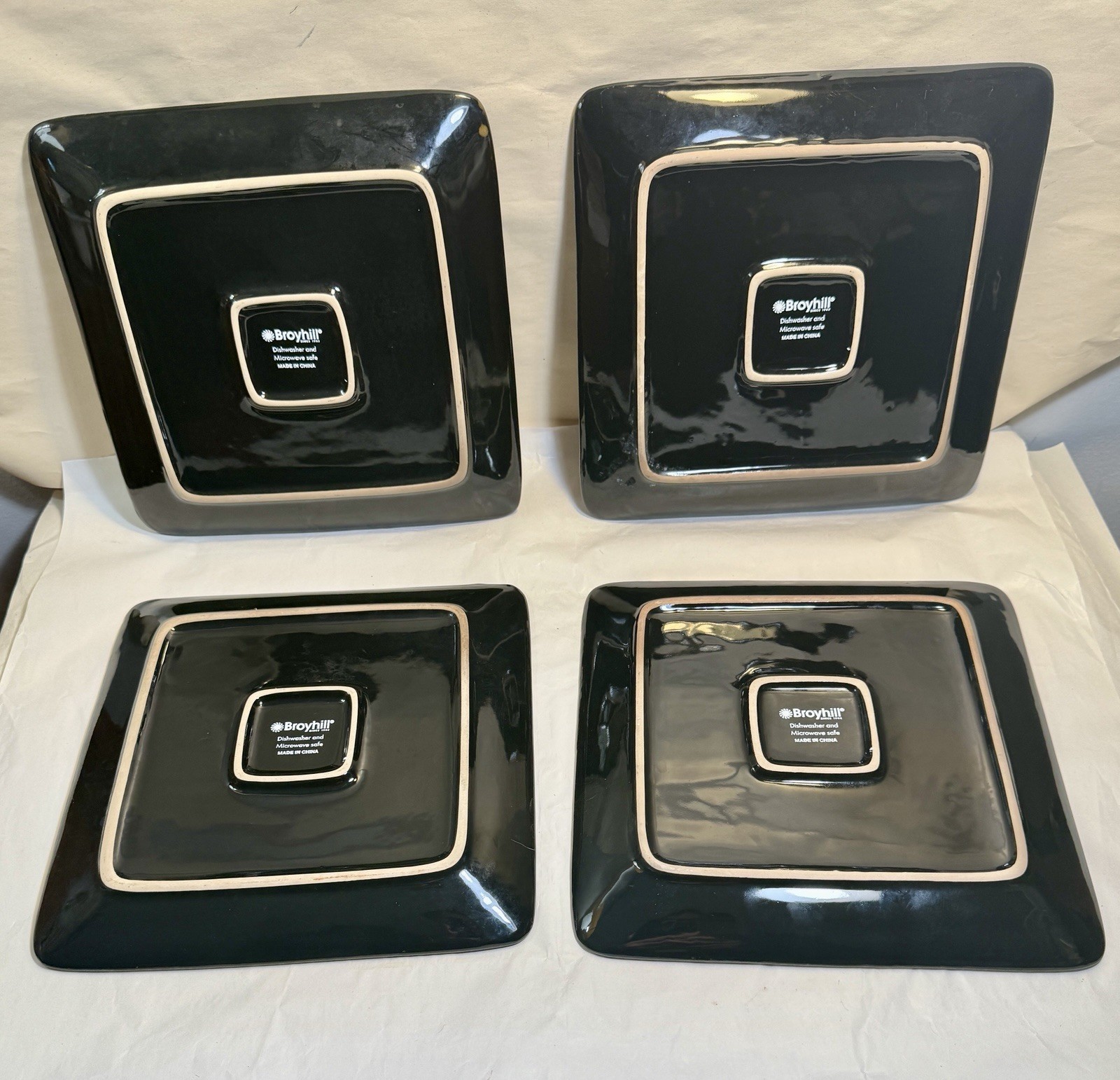 Four Broyhill Stoneware Salad / Bread / Dessert Plates 8 3/4” Square - Unused - Image 5