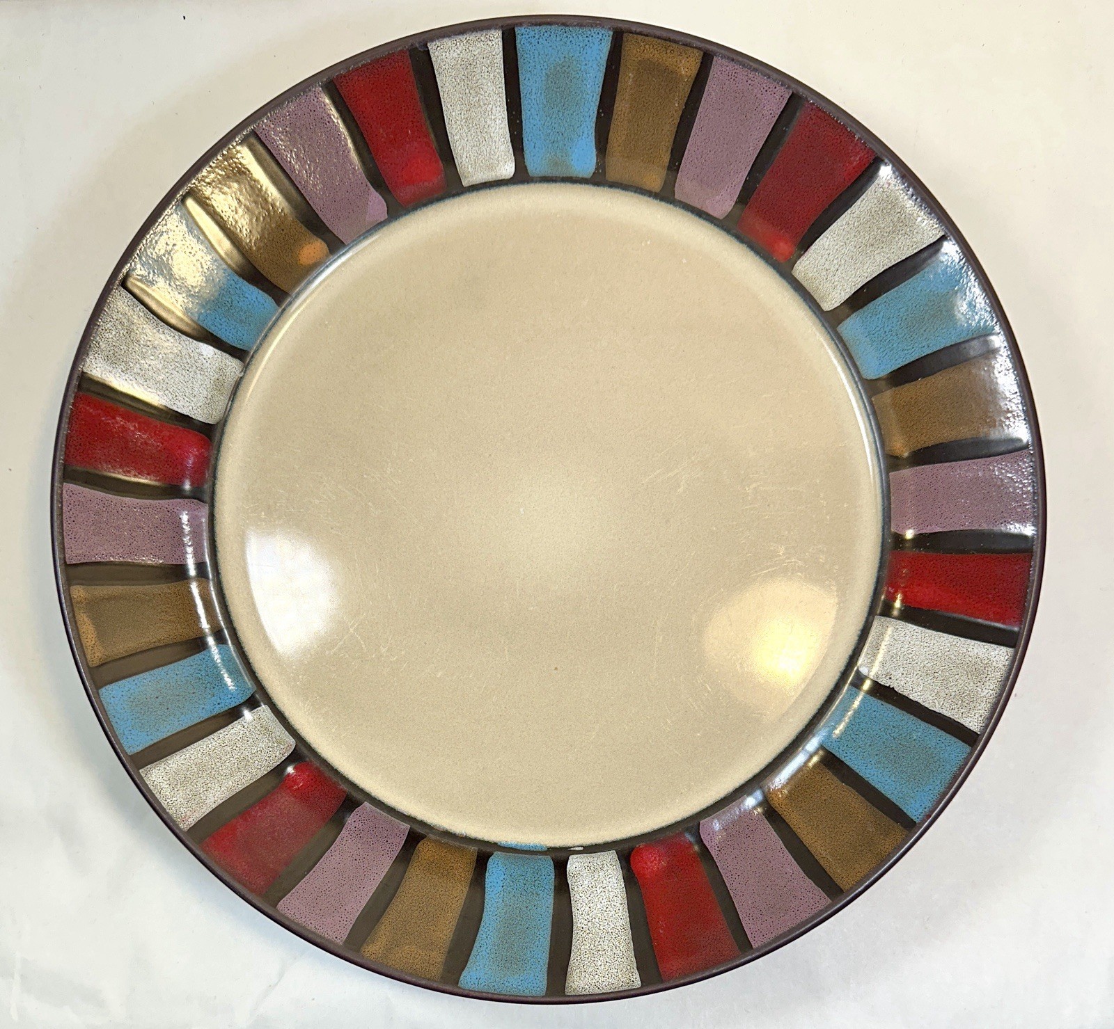 Set of 5 (Five) Gibson Designs Tabella Mosaic Dinner Plates - 11-3/4" - EUC - Image 2