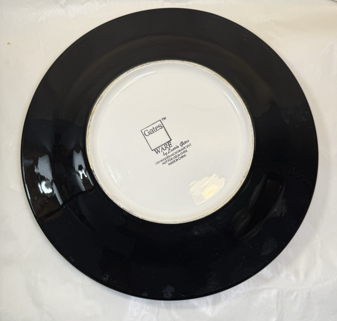 Laurie Gates Pottery Hand Painted Platter - 11-3/4" - Glazed - EUC, Tiny Chip - Image 4