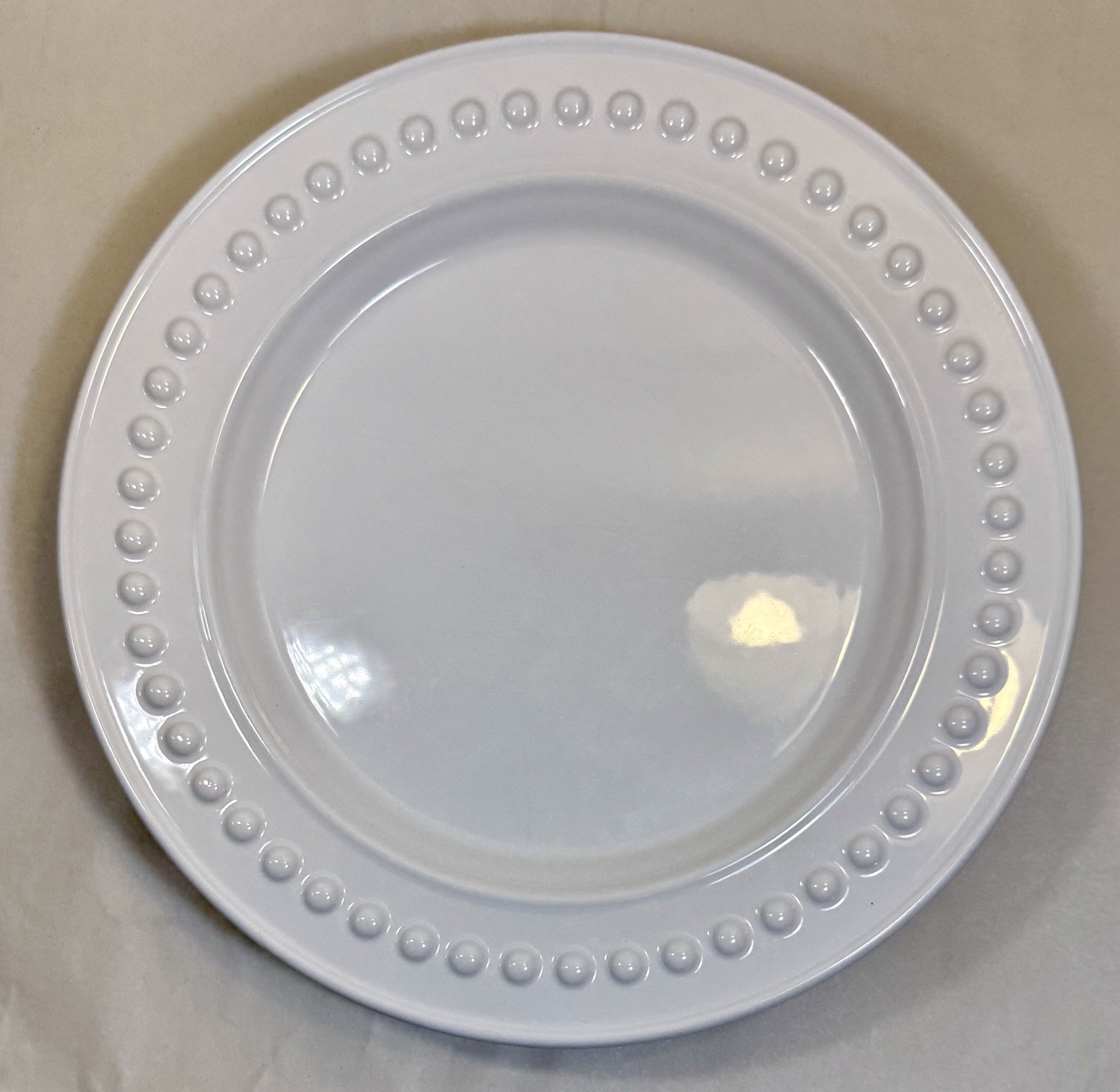 Set of 3 Fapor Delmar White Dinner 11.5” Plates Raised Embossed Dots - UNUSED - Image 1