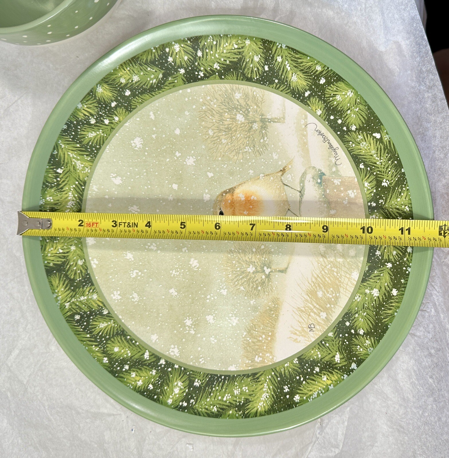 Two Marjolein Bastin Nature's Sketchbook Winter Snowbird Plates  - New W/Tags - Image 1