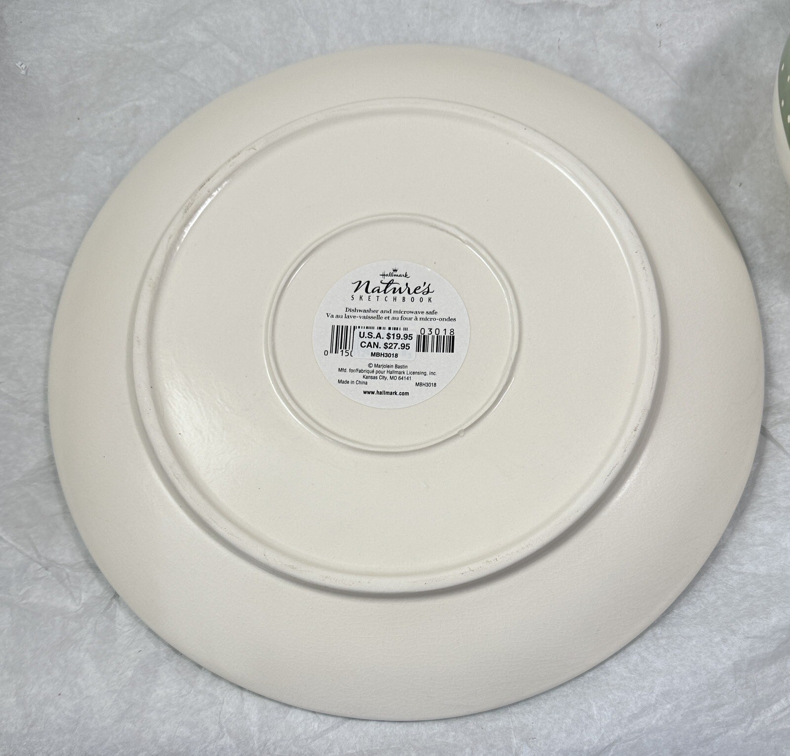 Two Marjolein Bastin Nature's Sketchbook Winter Snowbird Plates  - New W/Tags - Image 2