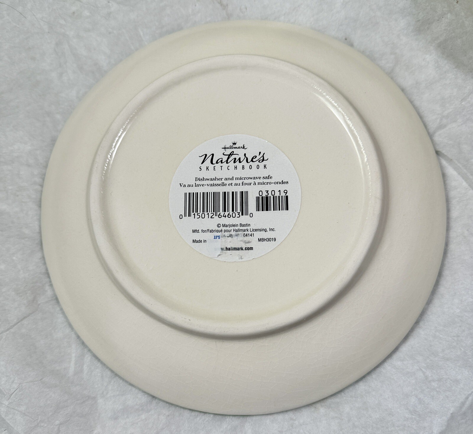 Two Marjolein Bastin Nature's Sketchbook Winter Snowbird Plates  - New W/Tags - Image 4