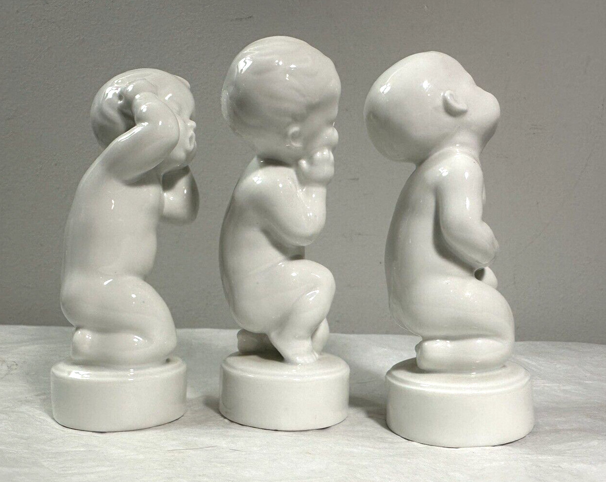 Three (3) Bing & Grondahl Baby Boy Figurines SV. LINDHART - #2207, #2208, #2209 - Image 2