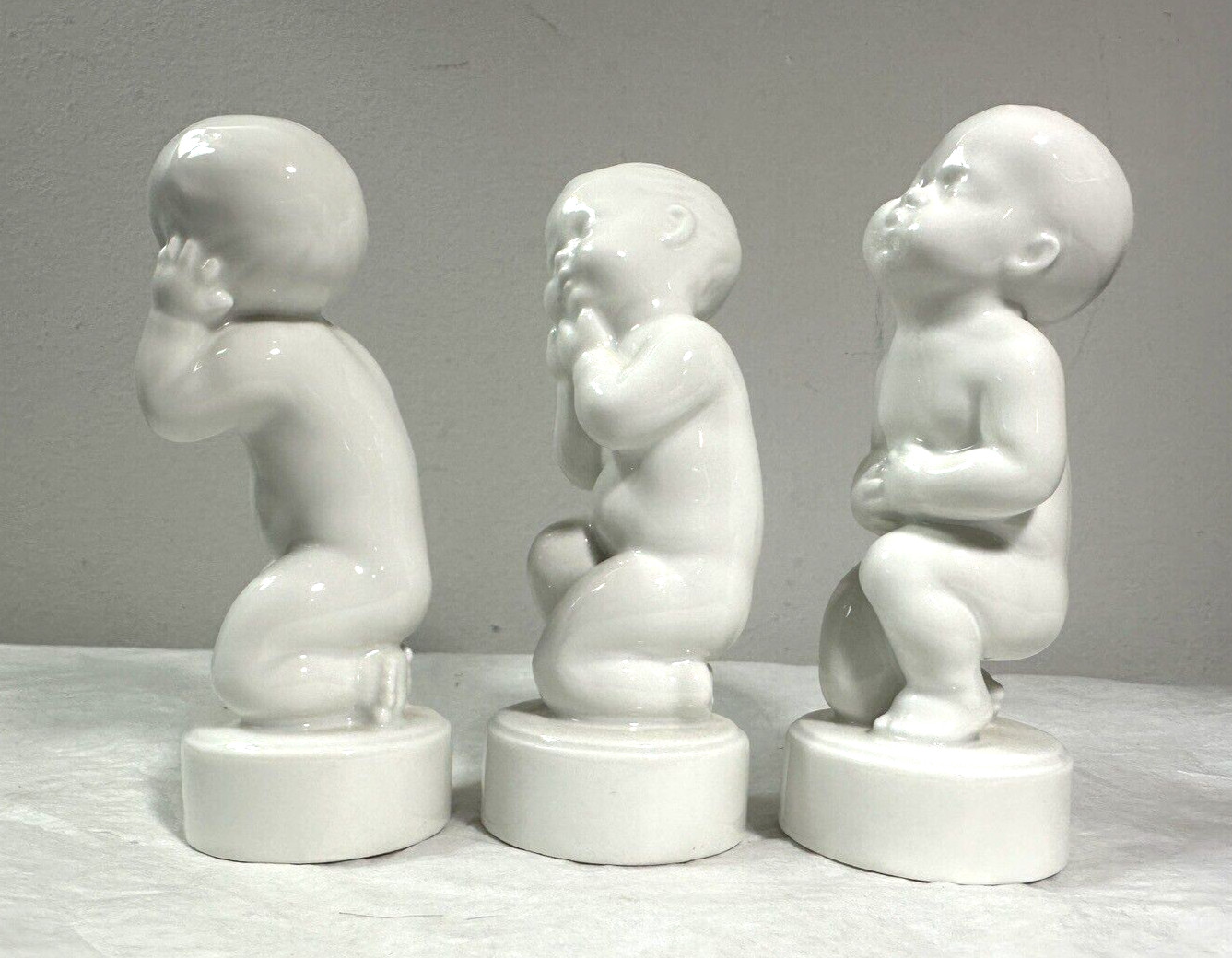 Three (3) Bing & Grondahl Baby Boy Figurines SV. LINDHART - #2207, #2208, #2209 - Image 4