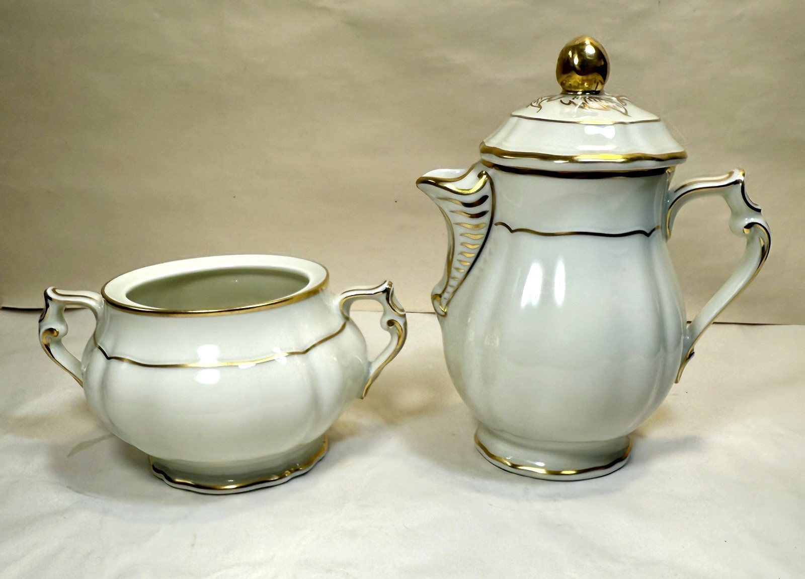 Bernardaud Limoges Louis XV Creamer and Sugar Bowl