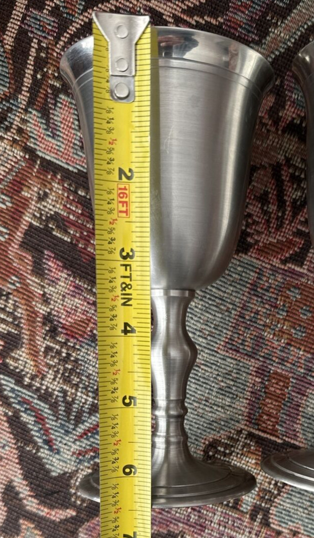Two (2) Faemam Pewter Goblets - 6 1/2 " Tall - Immaculate - Image 2