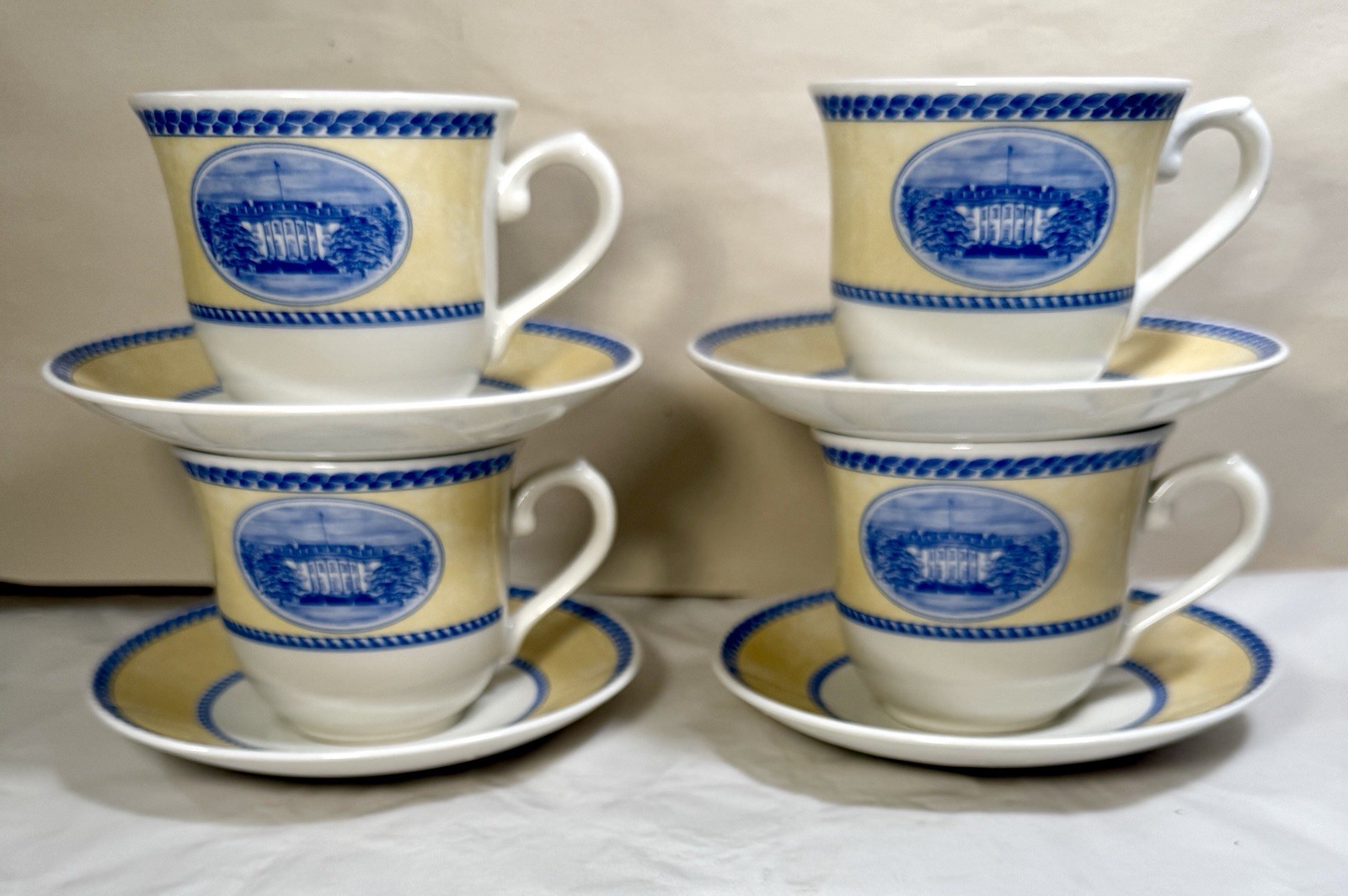 Set of 4 Churchill England Millennium Collection Cups and Saucers - NOS, Mint - Image 1