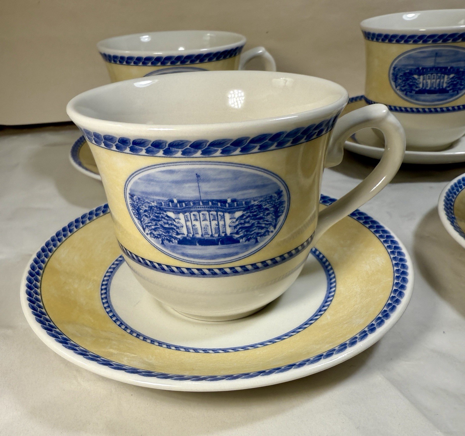 Set of 4 Churchill England Millennium Collection Cups and Saucers - NOS, Mint - Image 2