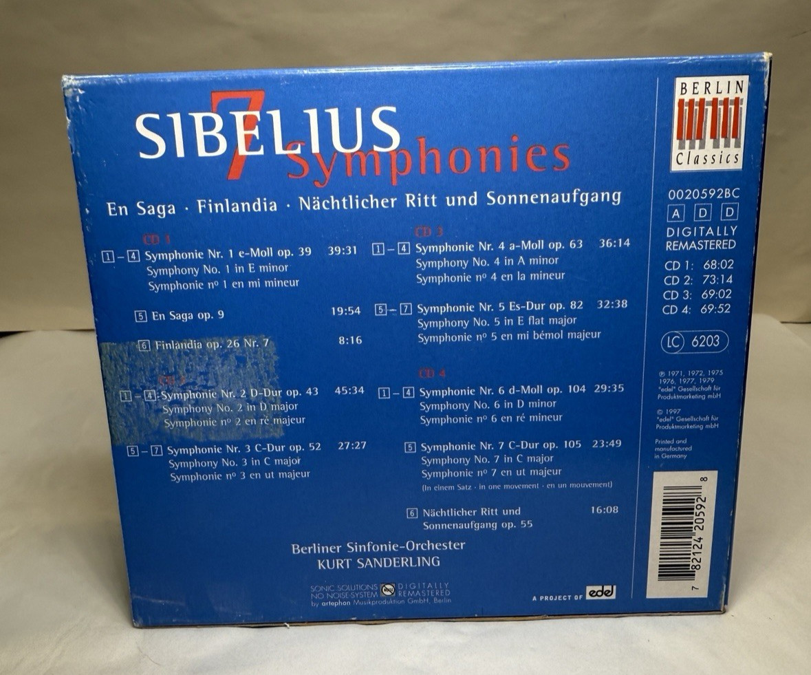 Sibelius - 7 Symphonies - BSO, Kurt Sanderling - Berlin Classics, 4-CD Set - Image 6