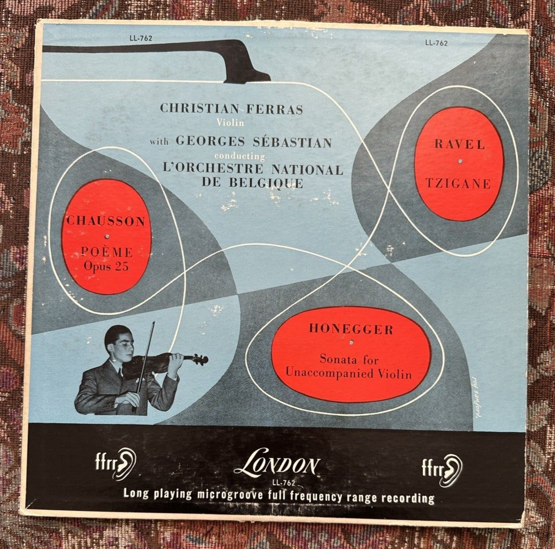 Ferras: Chausson Poème, Ravel Tzigane, Honneger Sonata - London LL-762, 1957