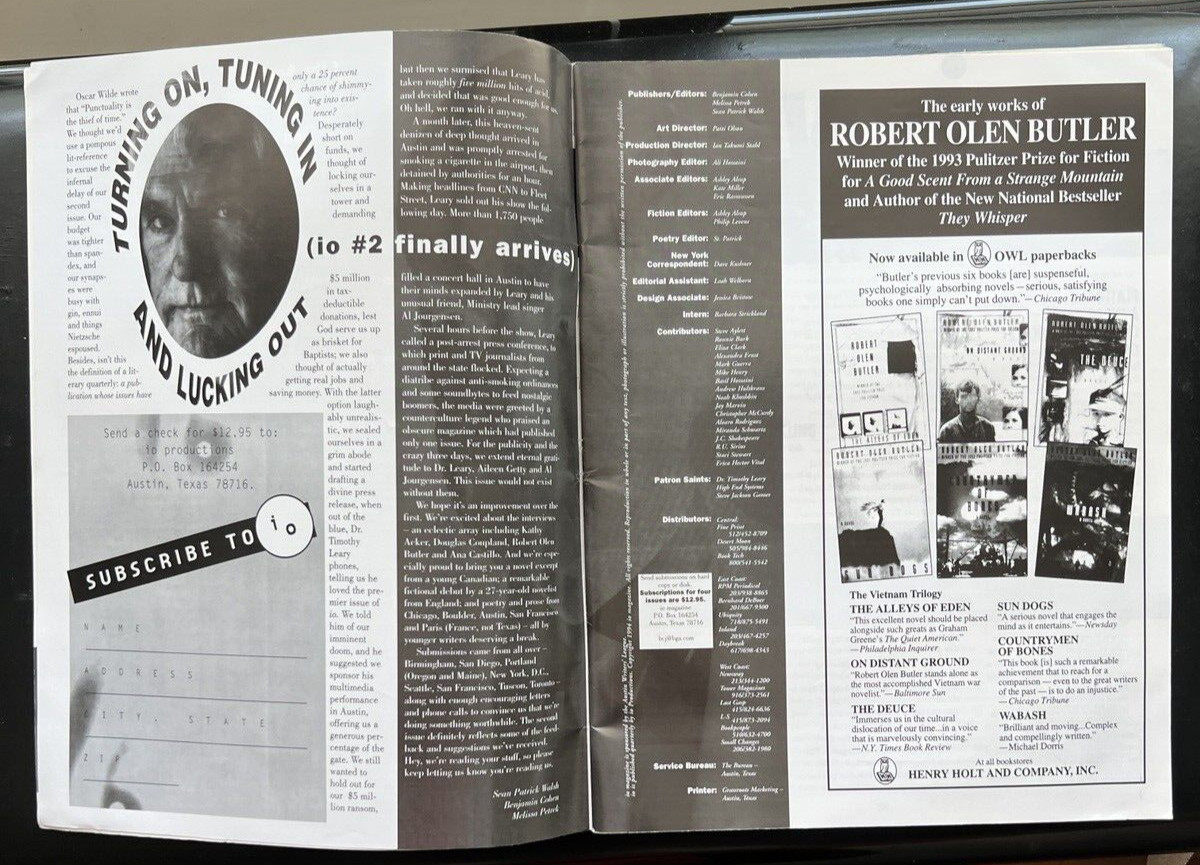 IO Magazine No. 2 - KATHY ACKER Interview - 1997 - Image 1