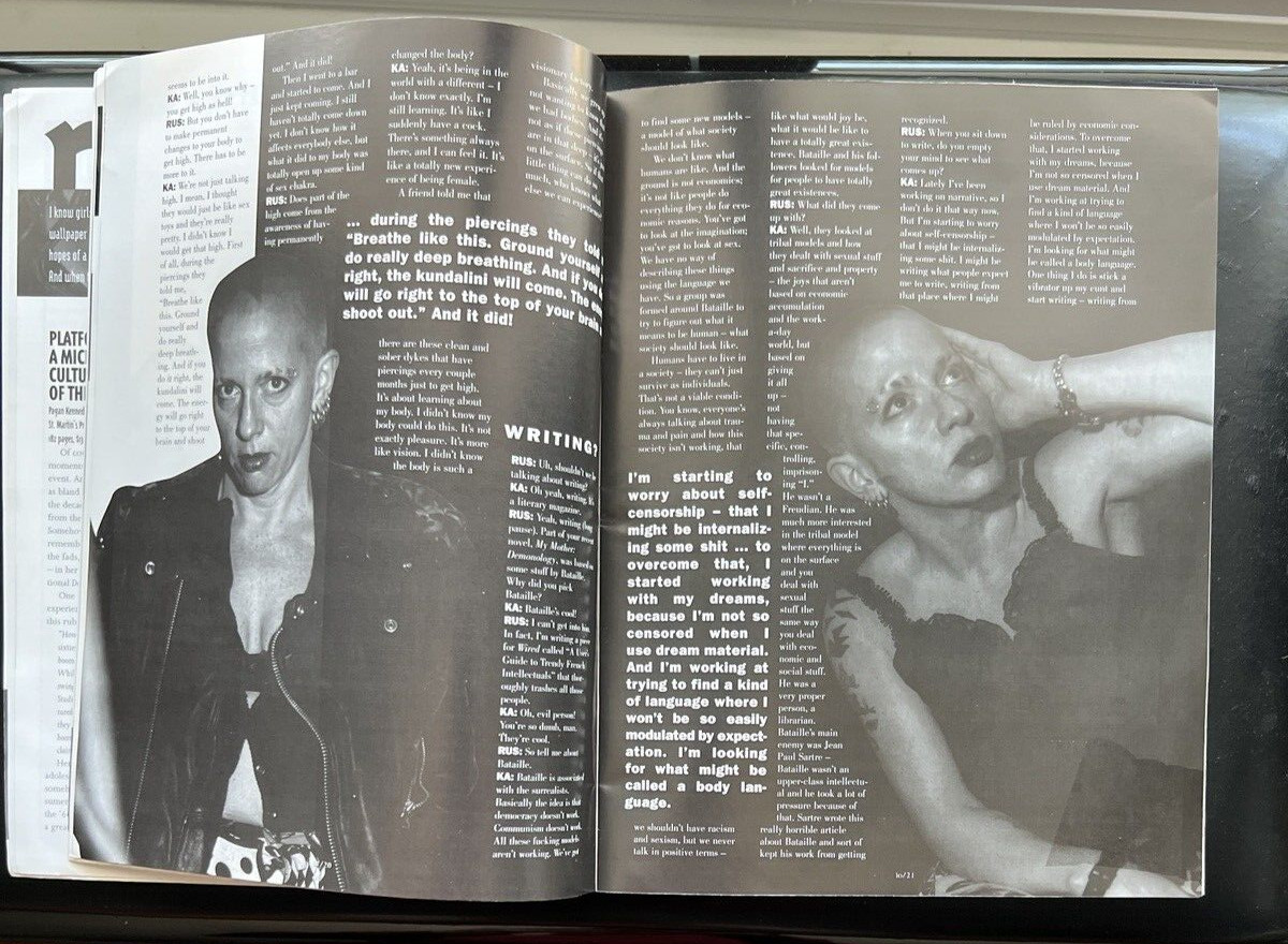 IO Magazine No. 2 - KATHY ACKER Interview - 1997 - Image 2