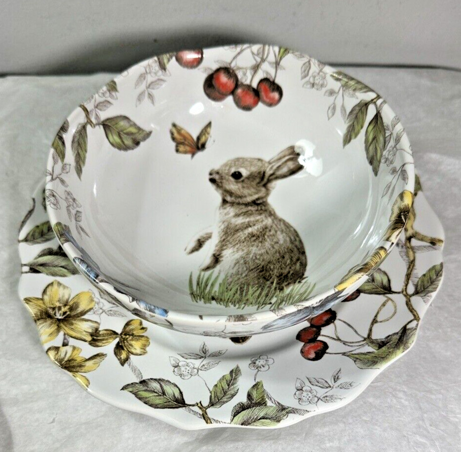 Pier 1 Sofie The Bunny Porcelain Place Setting:  Plate - Bowl - Mug - Goblet - Image 6